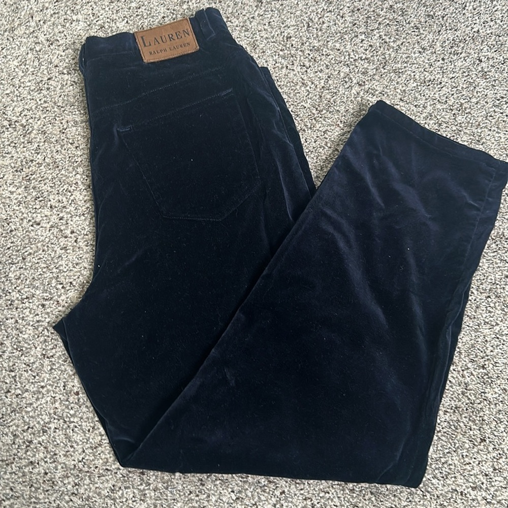 Lauren Ralph Lauren navy blue velvet pants size 12p